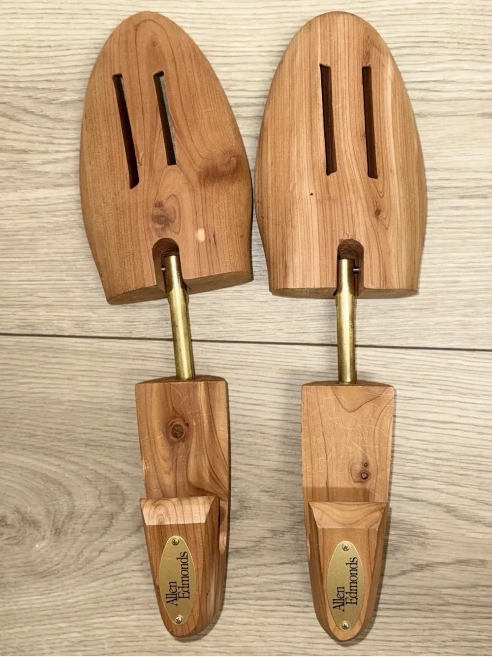 Allen Edmonds Large Aromatic Natural Wood Cedar Shoe Trees with Brass Hardware